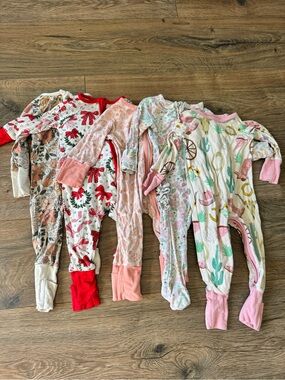LOT baby girl bamboo pajamas 0-3M